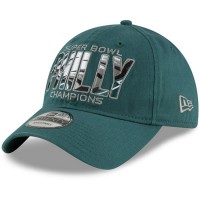 Men's Philadelphia Eagles New Era Midnight Green Super Bowl LII Champions In-Between 9TWENTY Adjustable Hat 3095861